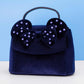 Loungefly x Disney Minnie Cosplay Navy Velvet with Pearls Handbag - GeekCore