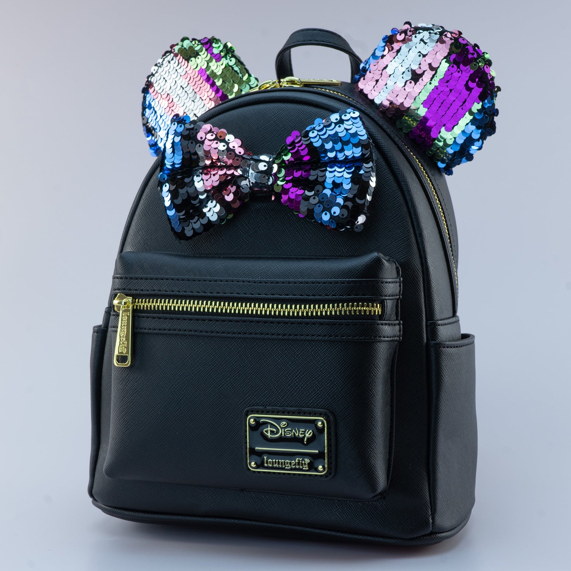 black disney mini backpack Loungefly x Disney Minnie Mouse Black Sequin Mini Backpack – GeekCore