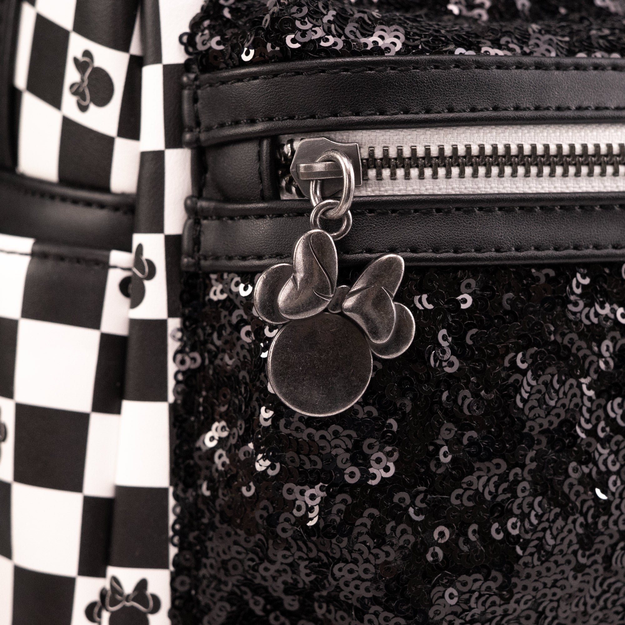 Loungefly x Disney Minnie Mouse Checkerboard Sequin Mini Backpack - GeekCore