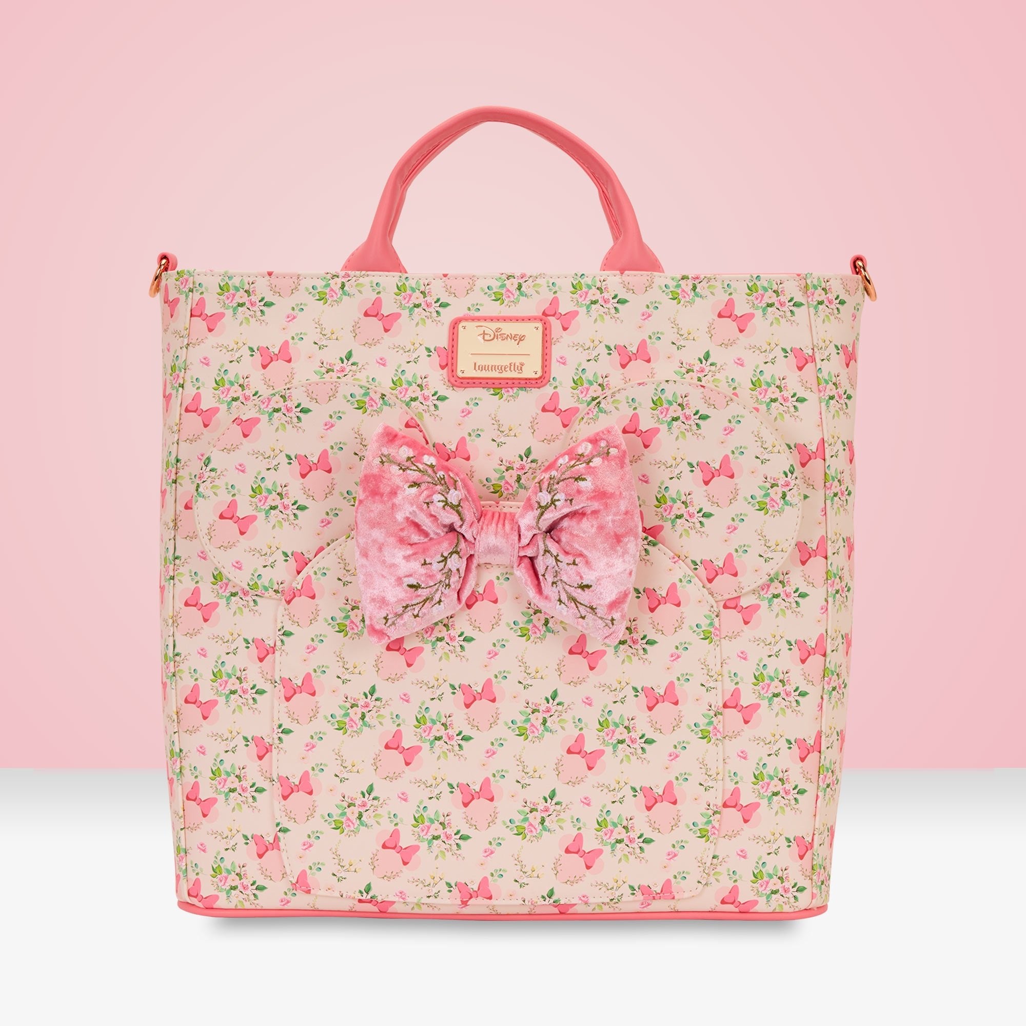 Loungefly x Disney Minnie Mouse Floral Convertible Backpack & Tote Bag - GeekCore