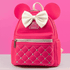 Loungefly x Disney Minnie Mouse Hot - Pink ‘Glowberry’ Quilted Mini Backpack - GeekCore
