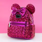 Loungefly x Disney Minnie Mouse Magenta Sequin Mini Backpack - GeekCore