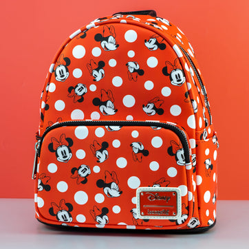 Loungefly x Disney Minnie Mouse Red Polka Dot AOP Mini Backpack - GeekCore