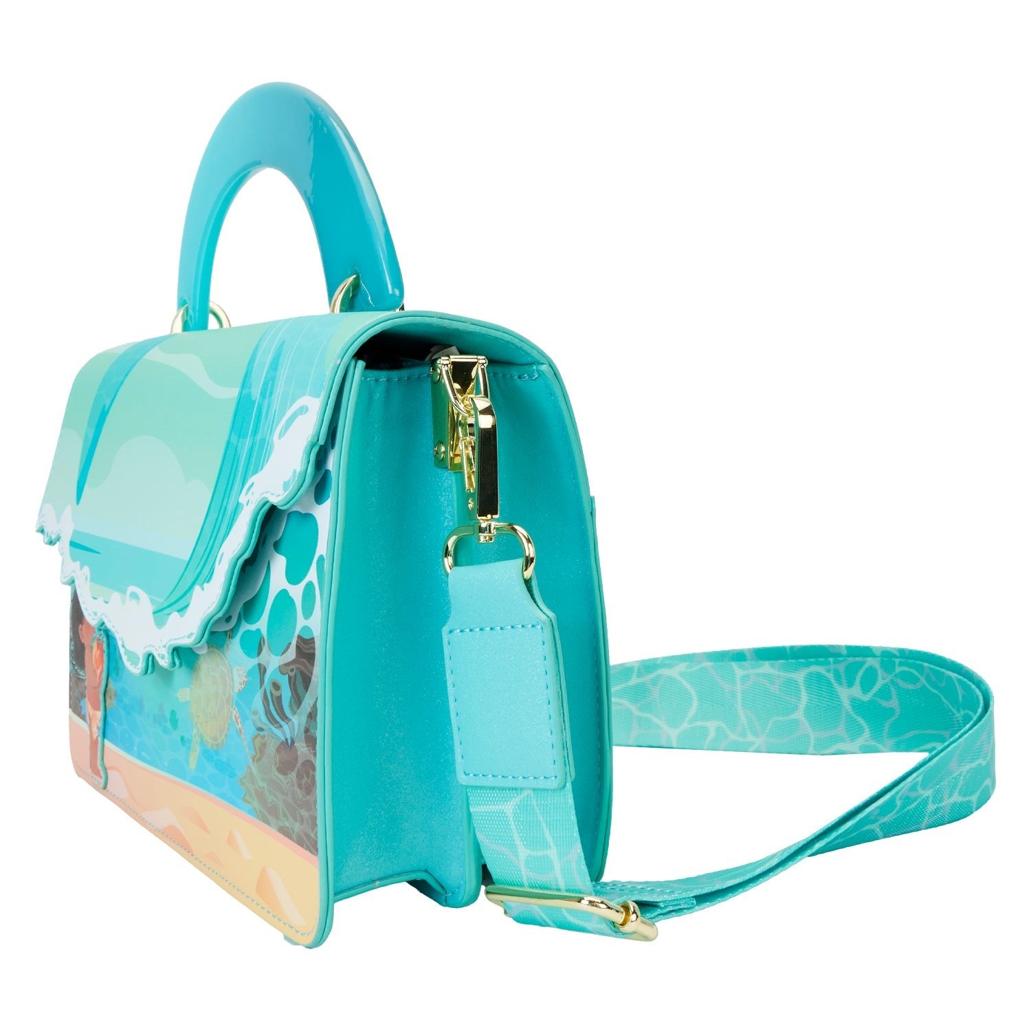 Loungefly x Disney Moana Ocean Wave Handle Crossbody Bag - GeekCore