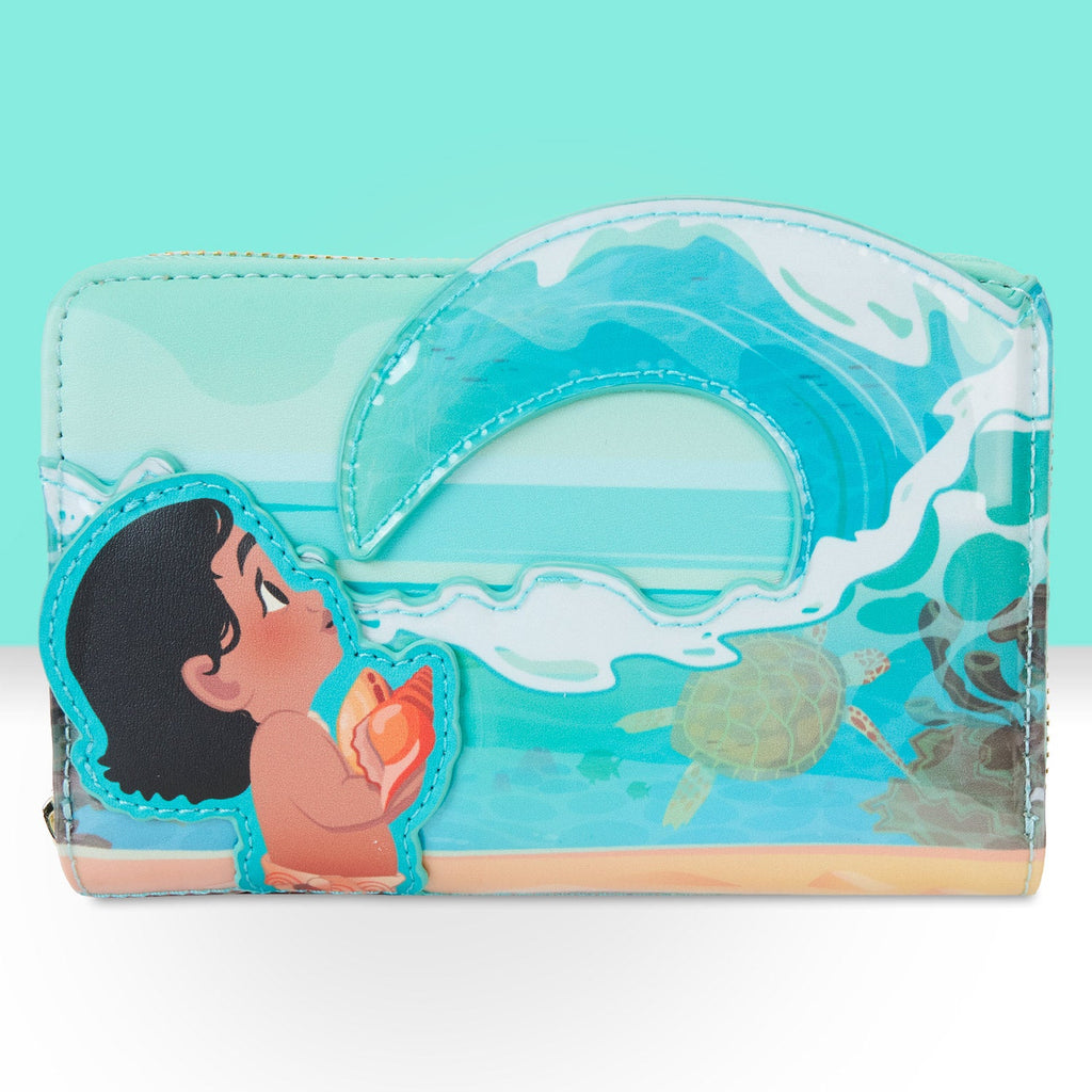 Loungefly x Disney Moana Ocean Waves Zip Around Wallet - GeekCore