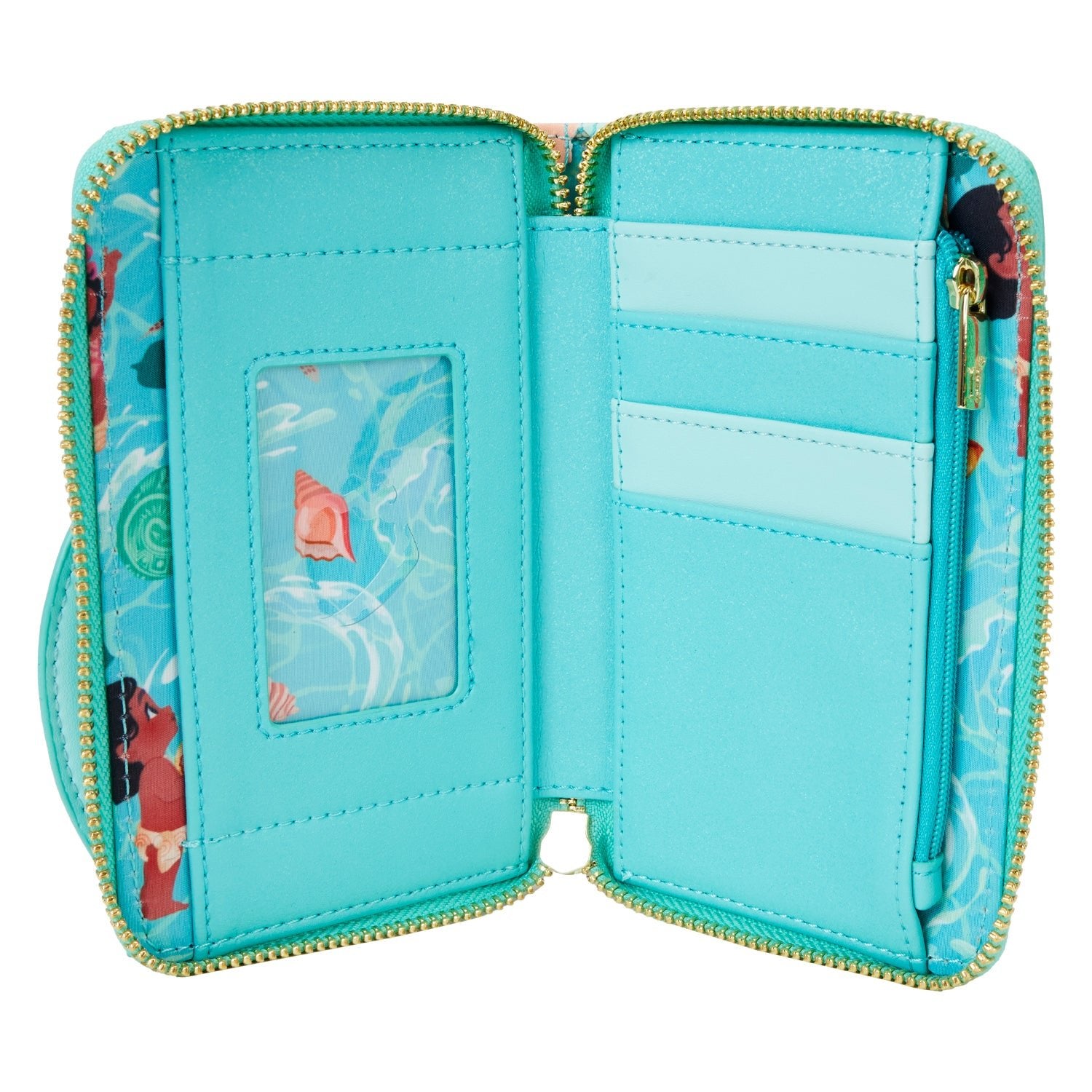 Loungefly x Disney Moana Ocean Waves Zip Around Wallet - GeekCore