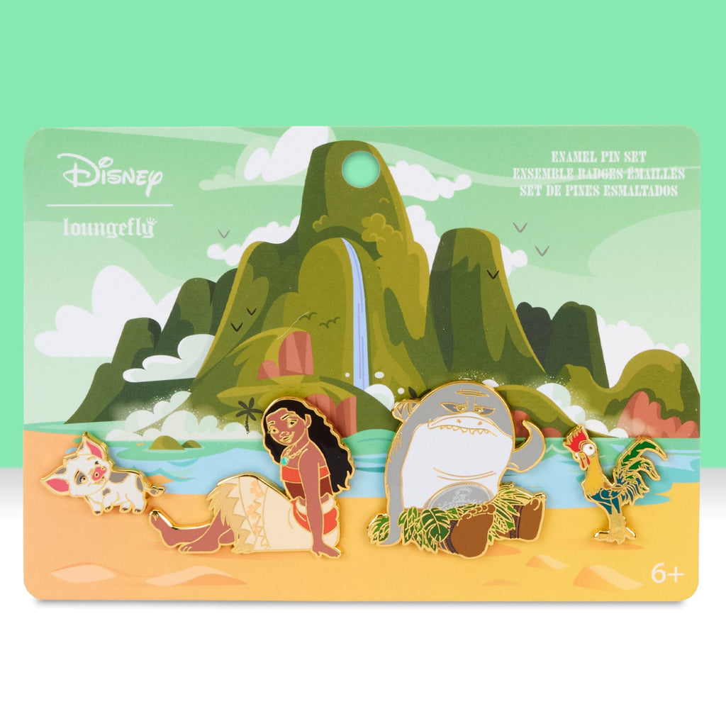 Loungefly x Disney Moana Waves 4 Piece Pin Set - GeekCore