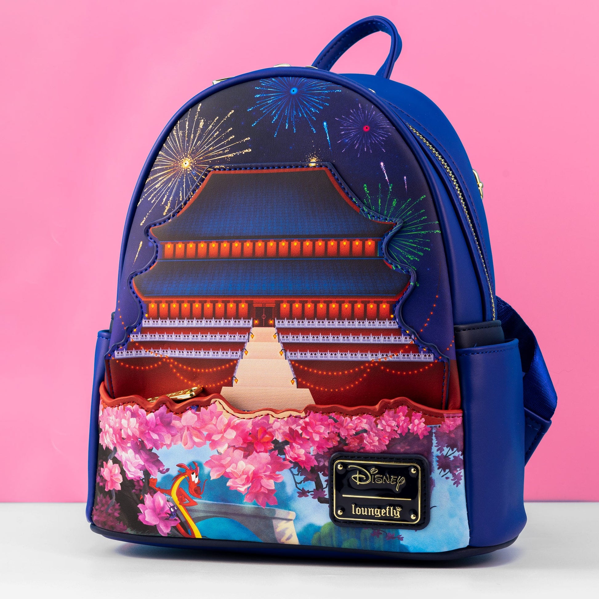 disney loungefly mini backpack mulan Loungefly x Disney Mulan Castle Light Up Mini Backpack – GeekCore