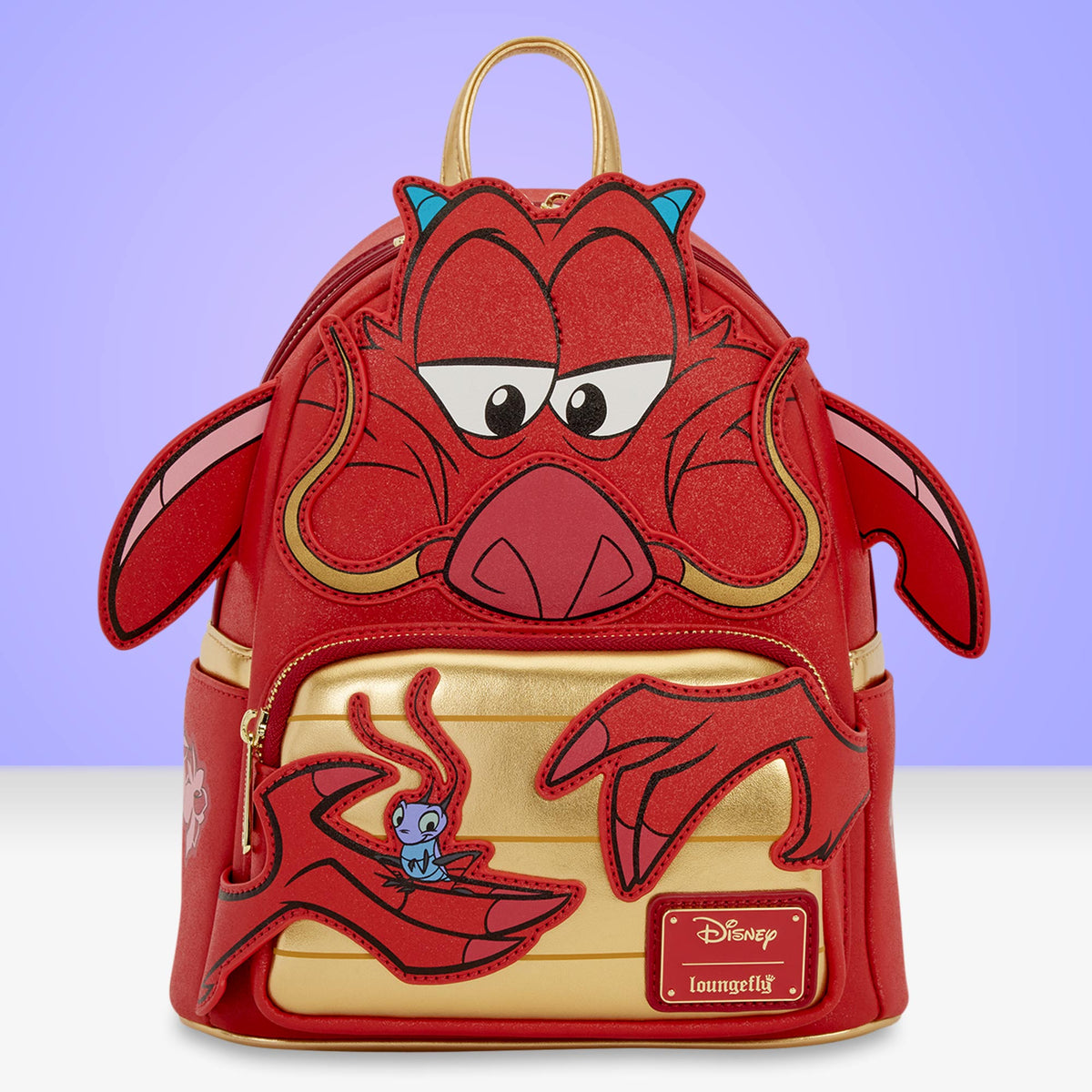 Loungefly x Disney Mulan Mushu Glitter Cosplay Mini Backpack - GeekCore