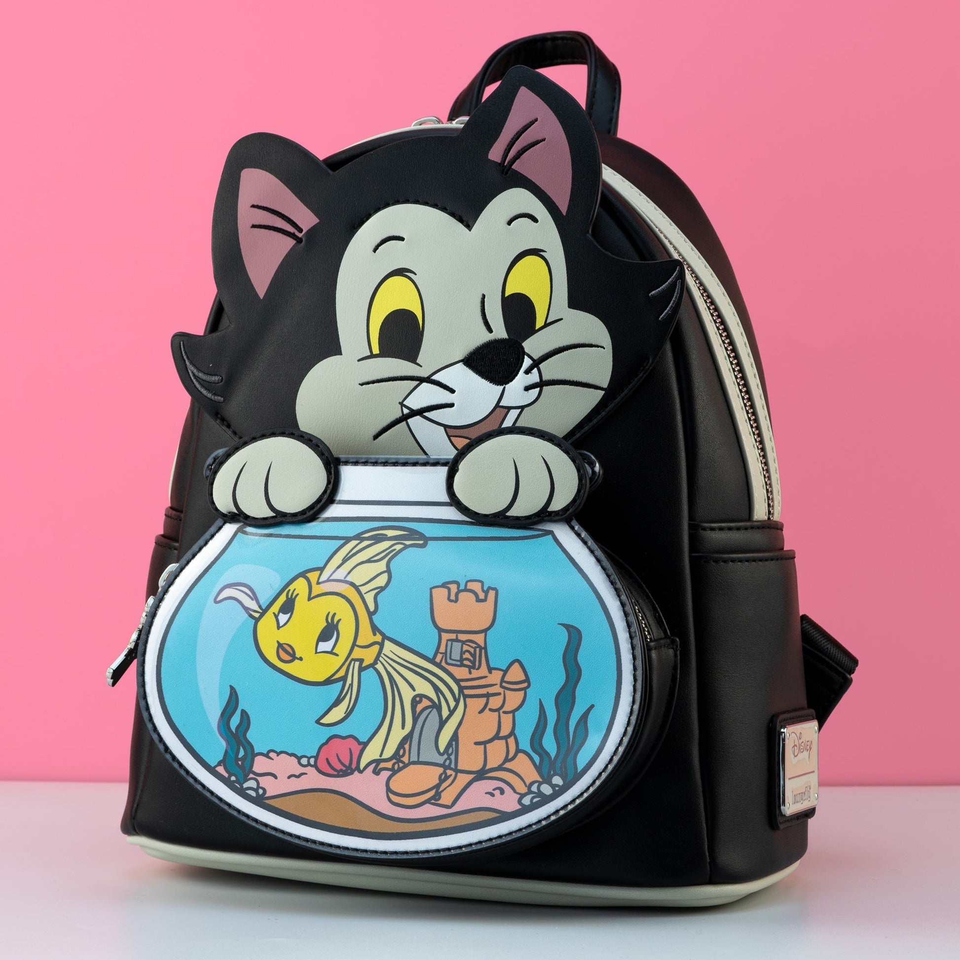 disney - cats mini backpack Loungefly x Disney Pinocchio Figaro with Cleo Fish Bowl Mini Backpack – GeekCore