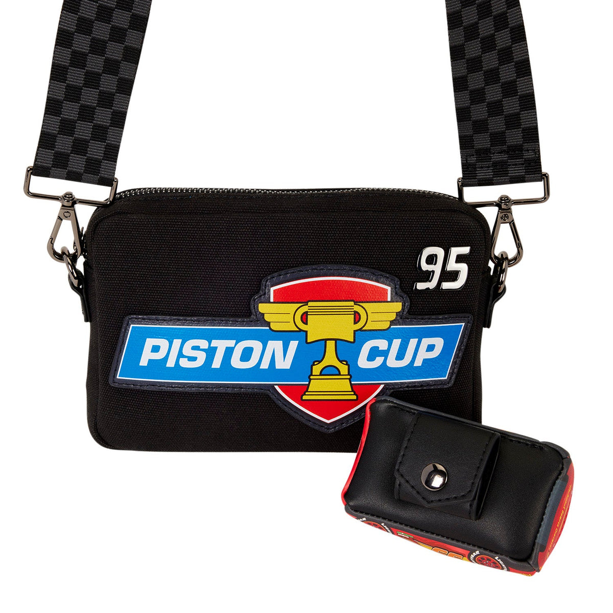 Loungefly x Disney Pixar Cars 20th Anniversary Piston Cup Sling Crossbody Bag - GeekCore