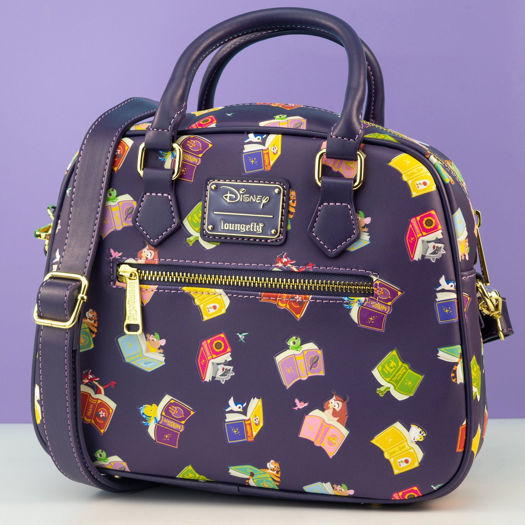 Loungefly x Disney Princess Books All Over Print Handbag - GeekCore