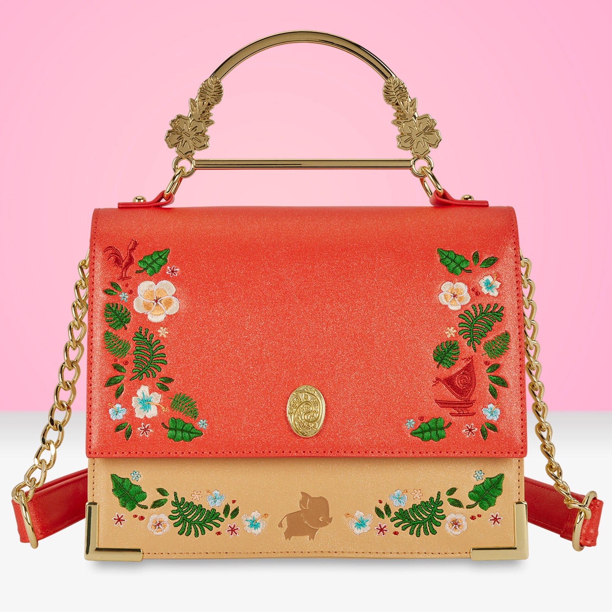 Loungefly x Disney Princess Moana Floral Handle Crossbody Bag - GeekCore
