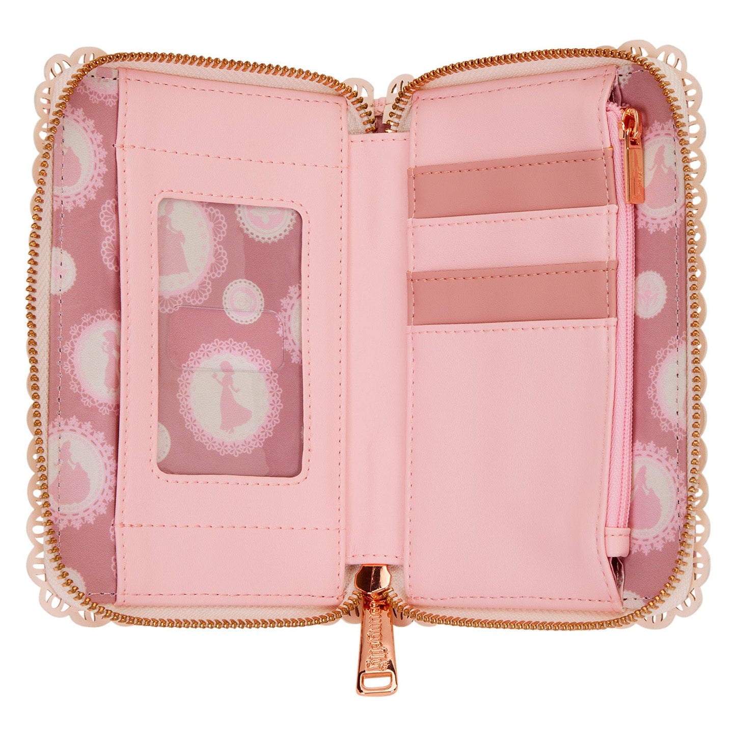 Loungefly x Disney Princess Pink Floral Silhouettes Zip Around Wallet - GeekCore