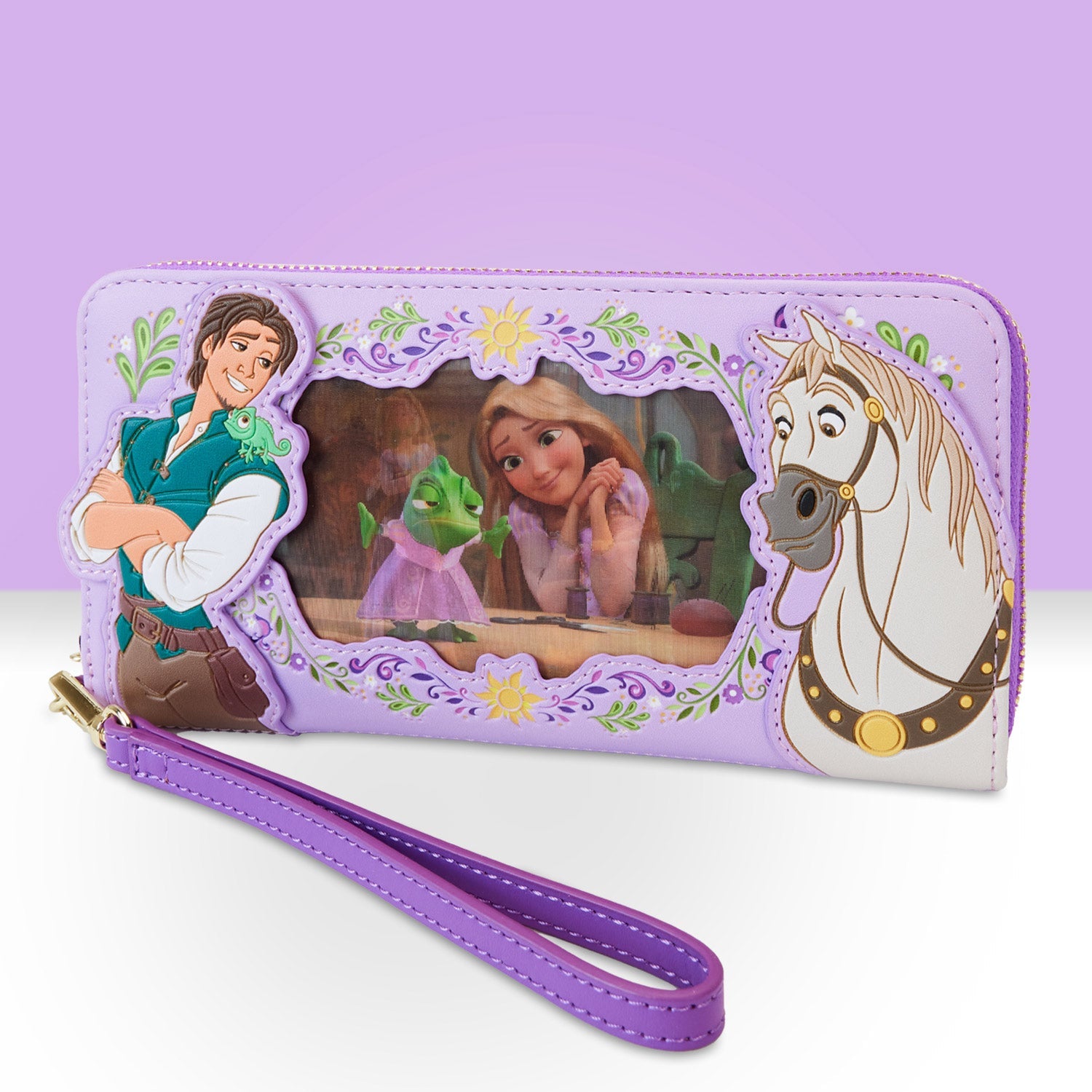 Loungefly x Disney Princess Rapunzel Lenticular Wristlet Wallet - GeekCore