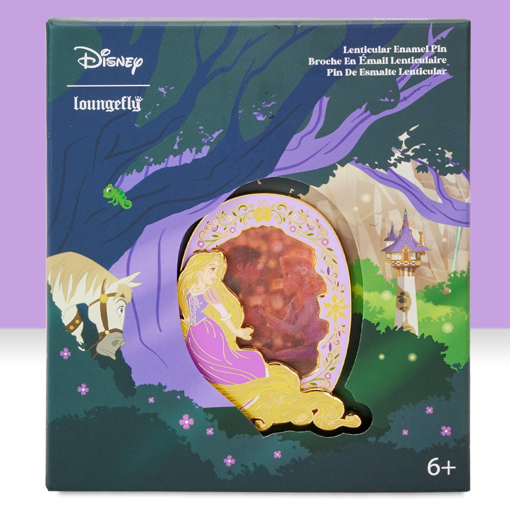 Loungefly x Disney Princess Rapunzel Lentincular 3" Collector Box Pin - GeekCore