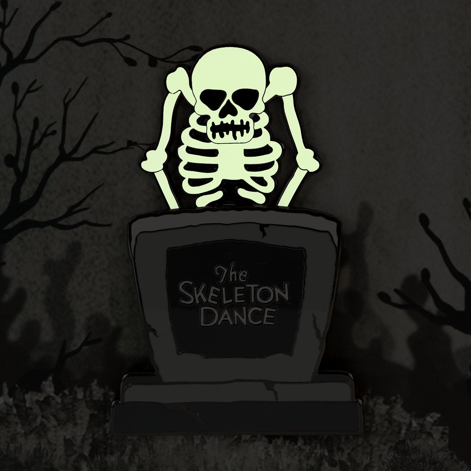 Loungefly x Disney Skeleton Dance Glow In The Dark Sliding 3" Collector Box Pin - GeekCore