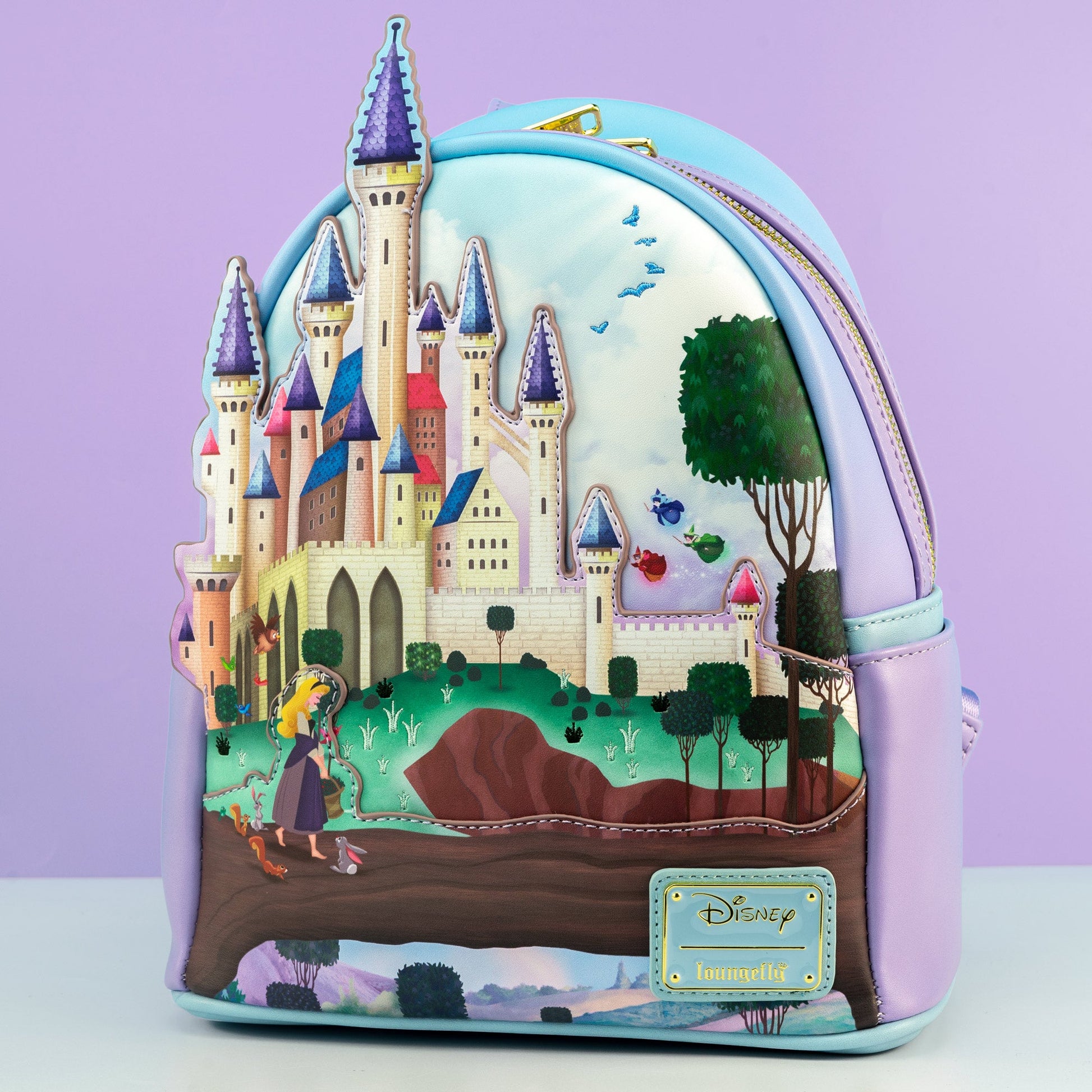 customer service previous next loungefly disney days castle mini backpack Loungefly x Disney Sleeping Beauty Aurora's Castle Mini Backpack – GeekCore