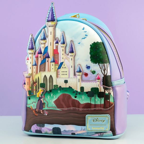 disneyland castle mini backpack Loungefly x Disney Sleeping Beauty Aurora's Castle Mini Backpack – GeekCore