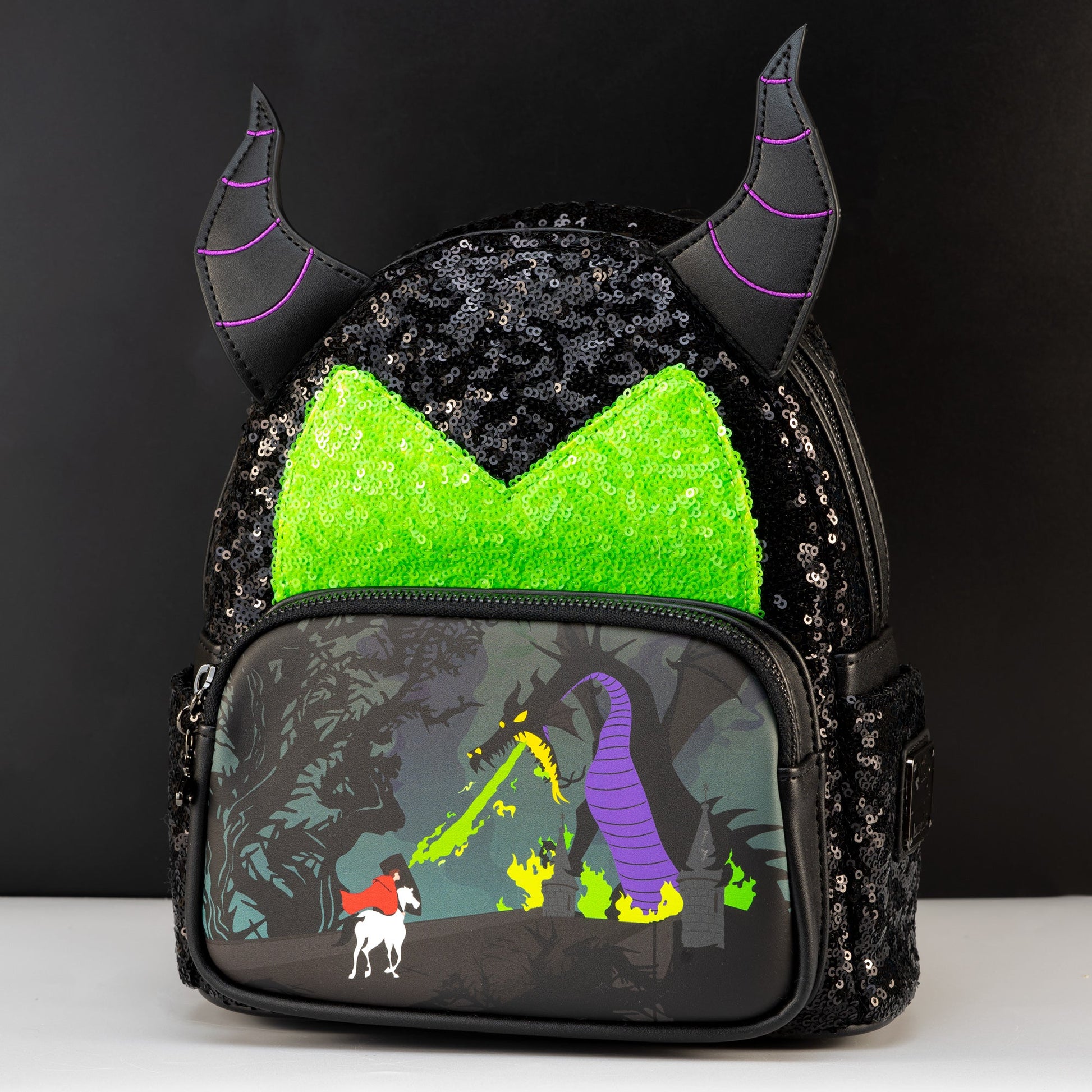 Loungefly x Disney Sleeping Beauty Maleficent Sequins Mini Backpack - GeekCore