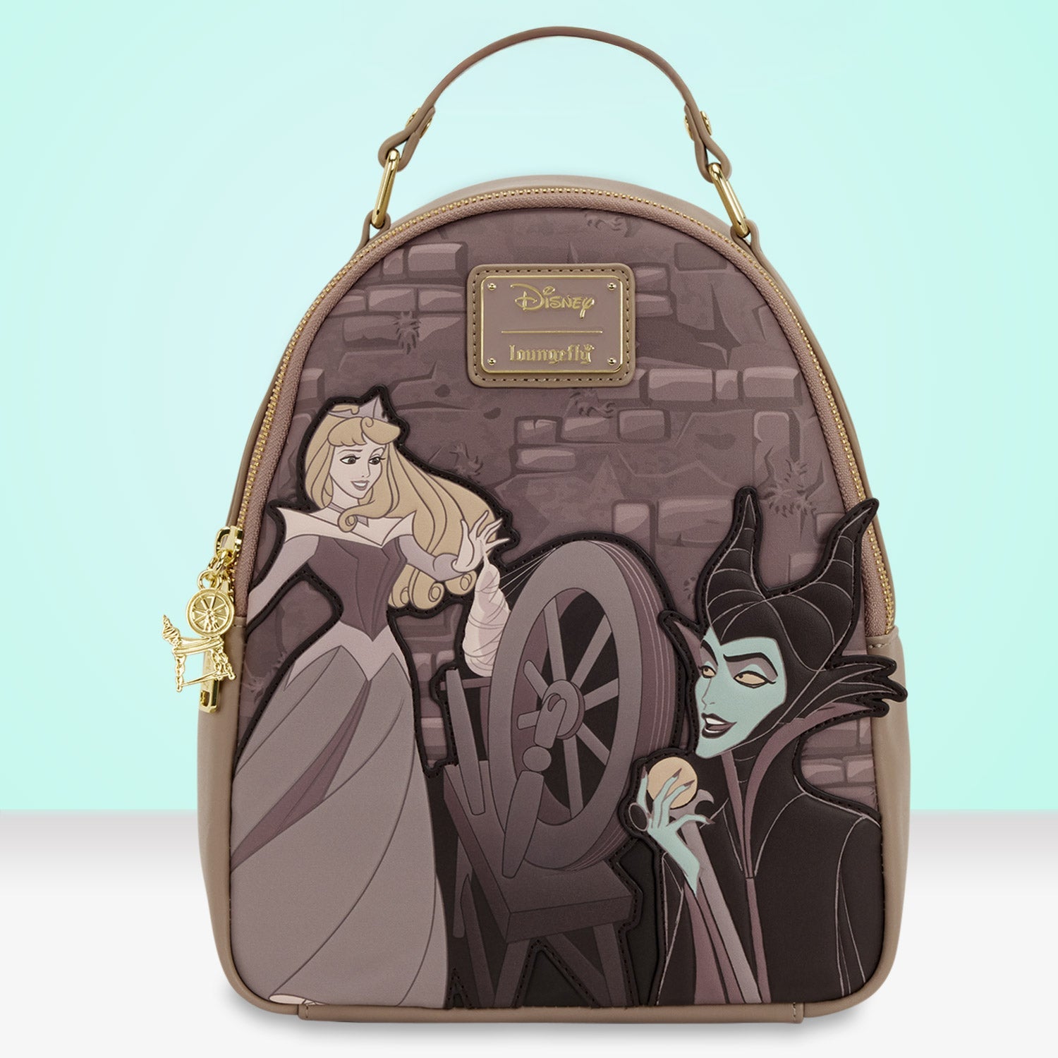Loungefly x Disney Sleeping Beauty Spinning Wheel Mini Backpack - GeekCore