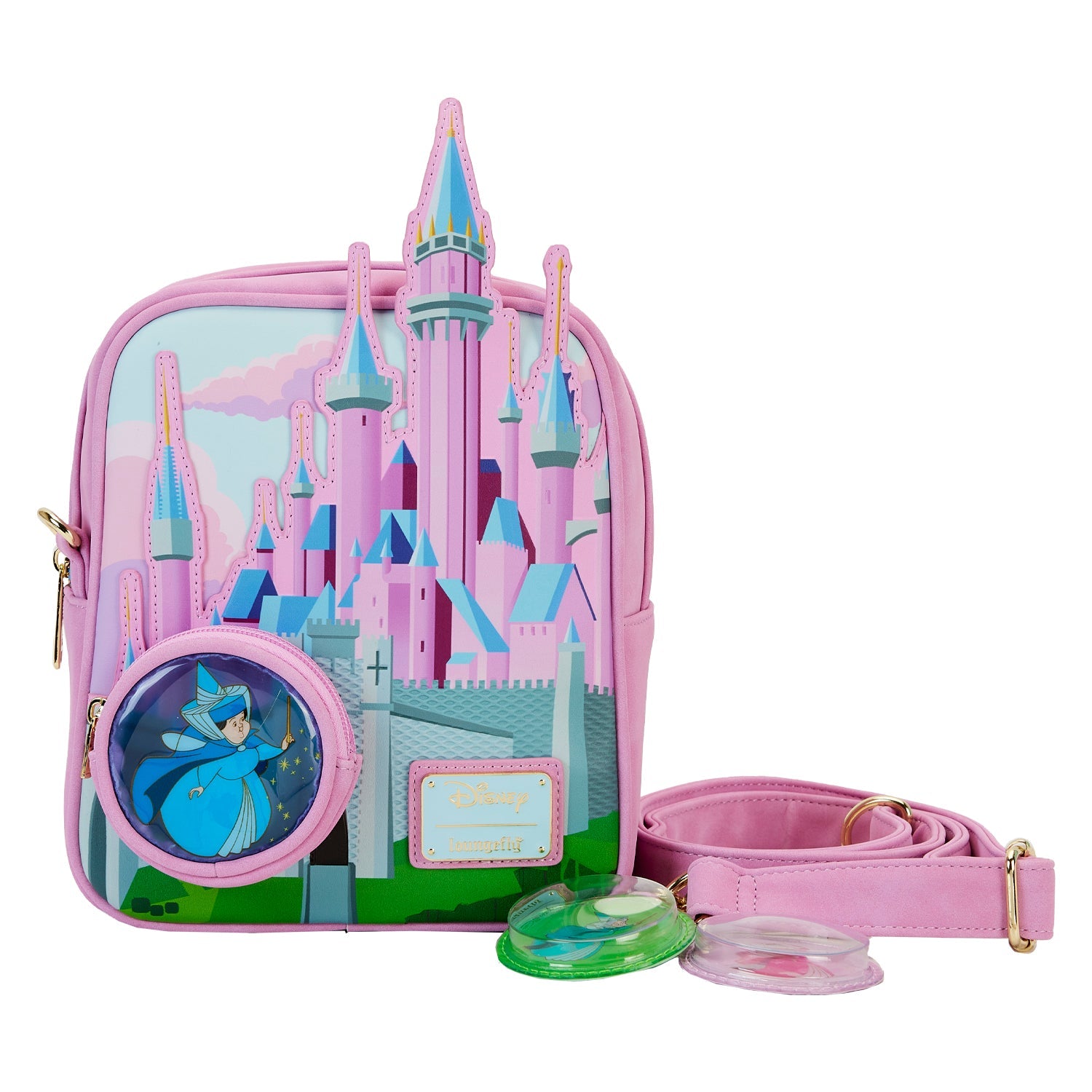 Loungefly x Disney Sleeping Beauty Stained Glass Castle Crossbody Bag - GeekCore