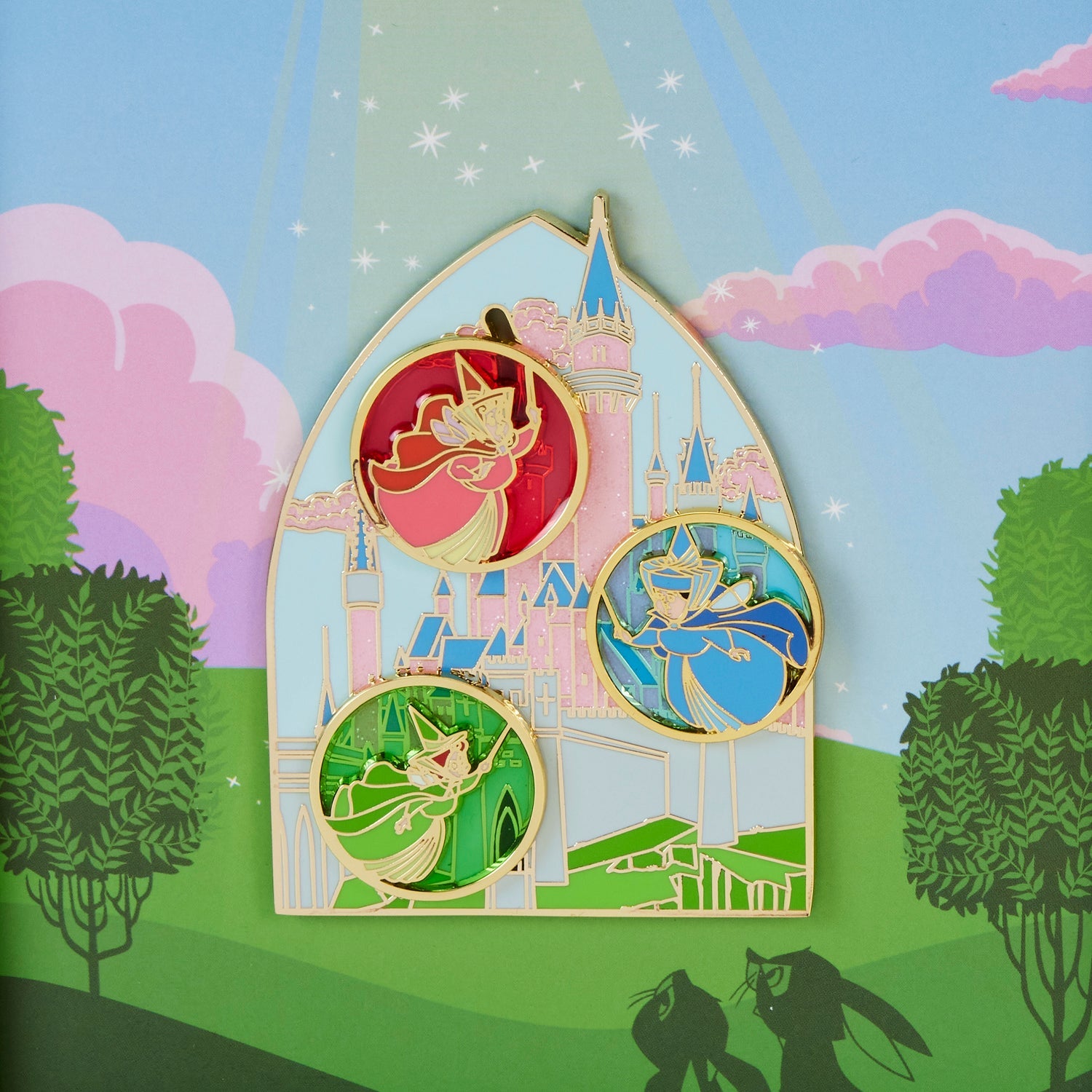 Loungefly x Disney Sleeping Beauty The Three Fairies 3 Inch Ltd Ed Pin - GeekCore