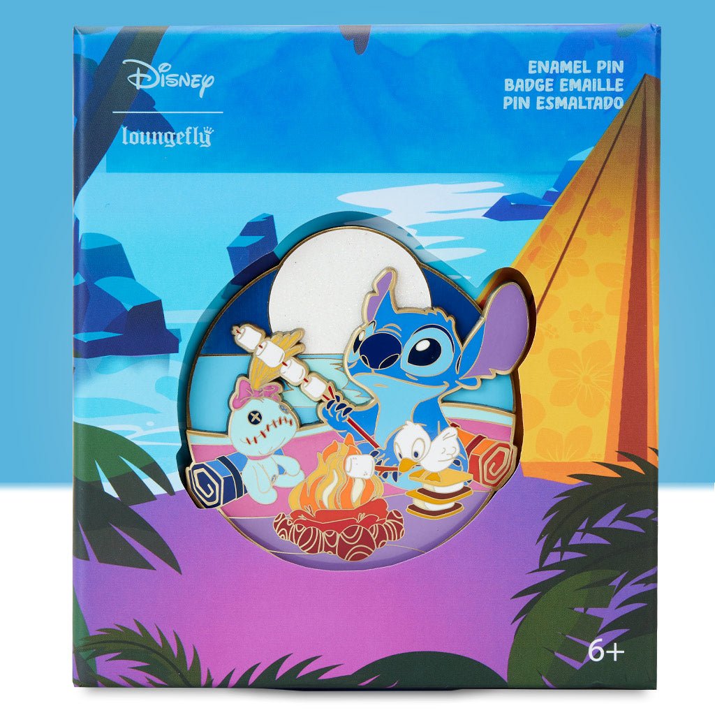 Loungefly x Disney Stitch Camping Cuties 3" Collector Box Pin - GeekCore