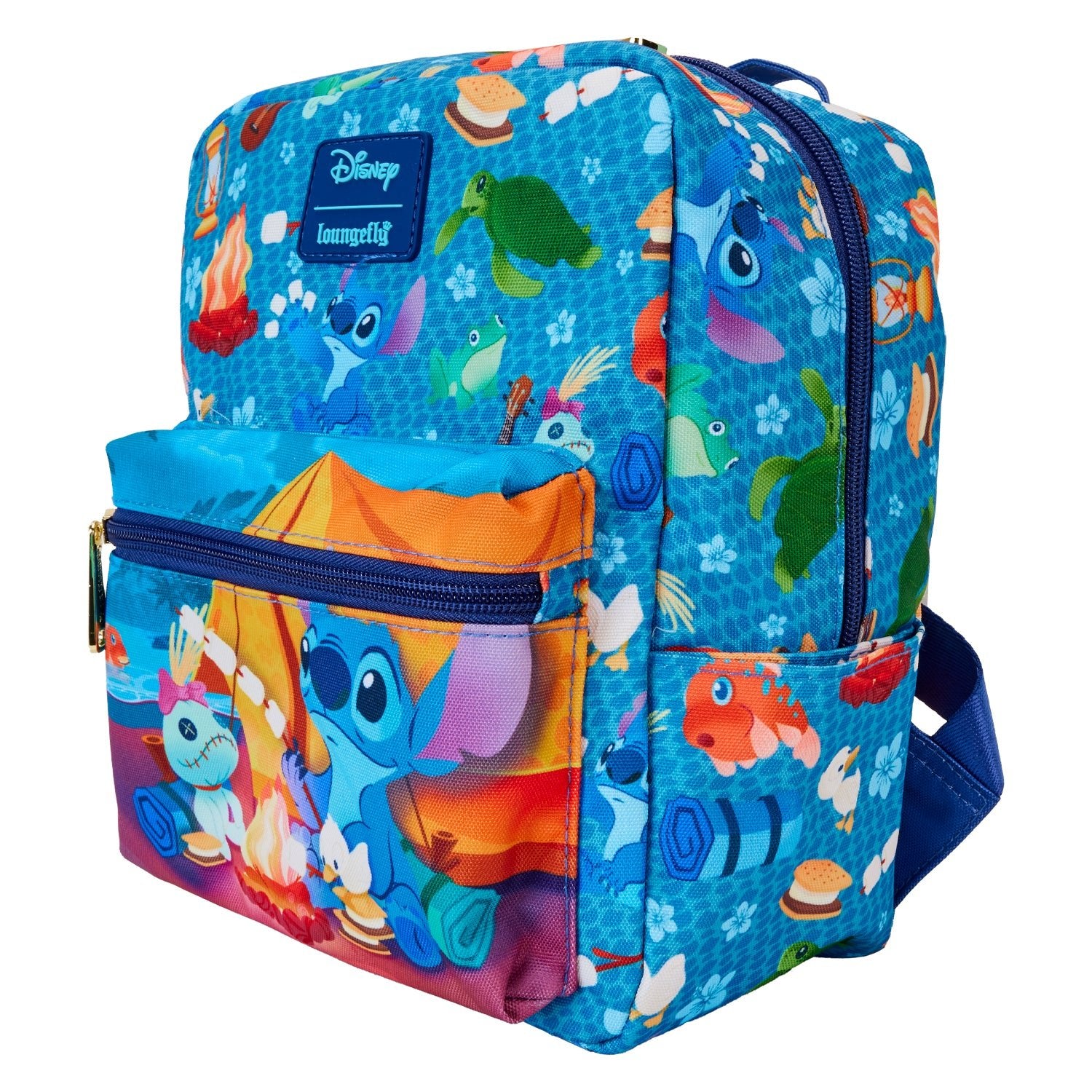 Loungefly x Disney Stitch Camping Cuties AOP Nylon Mini Backpack - GeekCore