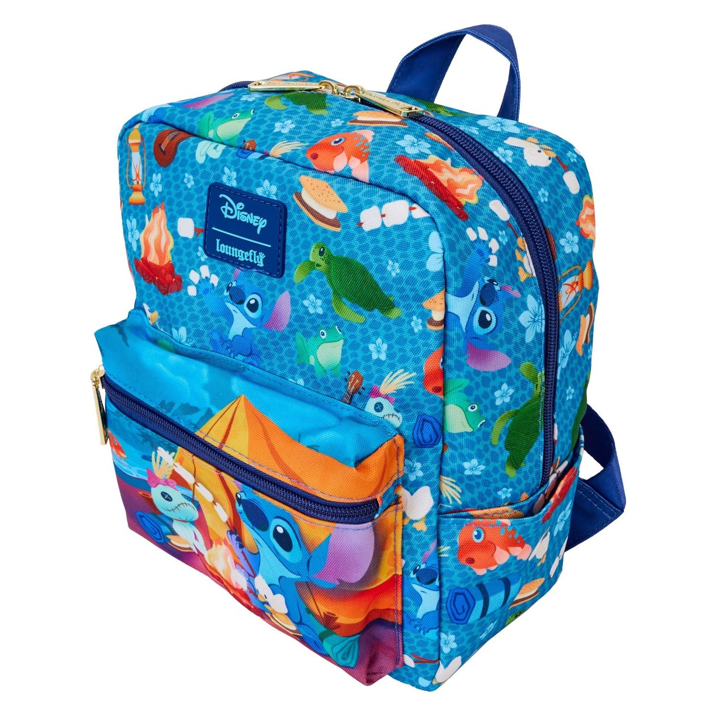 Loungefly x Disney Stitch Camping Cuties AOP Nylon Mini Backpack - GeekCore