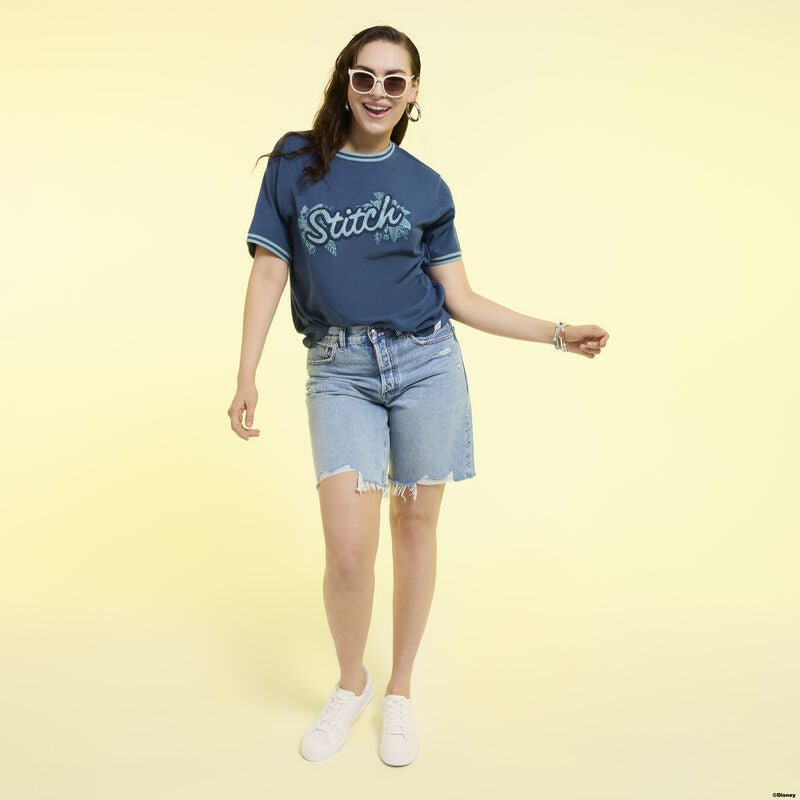 Loungefly x Disney Stitch Embroidered Sporty Tee - GeekCore