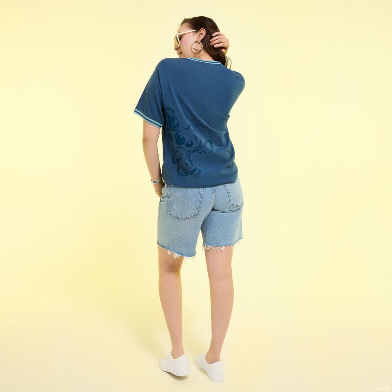 Loungefly x Disney Stitch Embroidered Sporty Tee - GeekCore