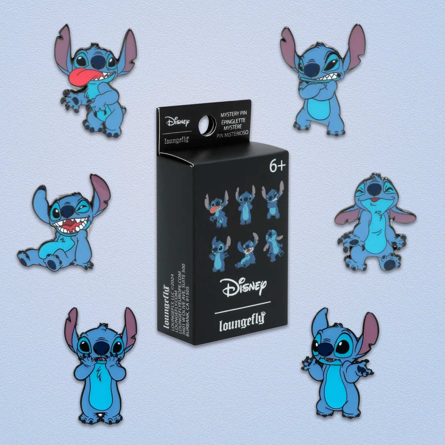 Loungefly x Disney Stitch Funny Faces Poses Blind Box Mystery Pin - GeekCore