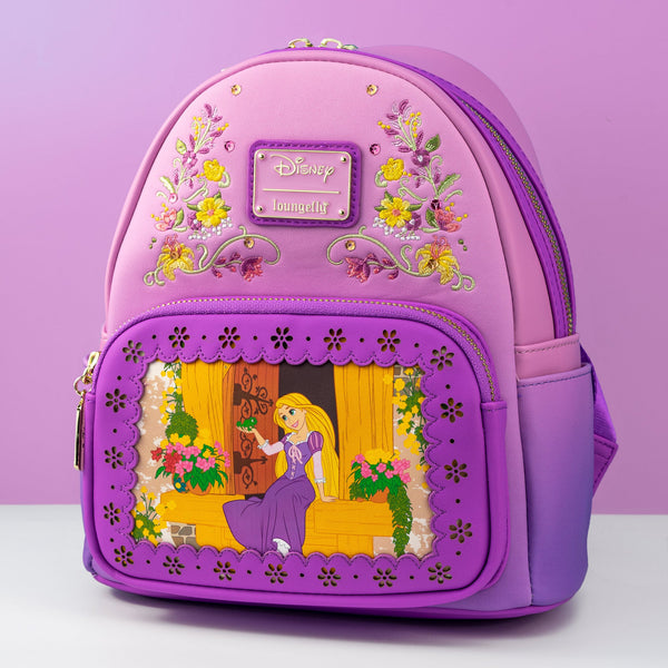 Loungefly x Disney Tangled Rapunzel Die Cut Window Scene Mini Backpack ...
