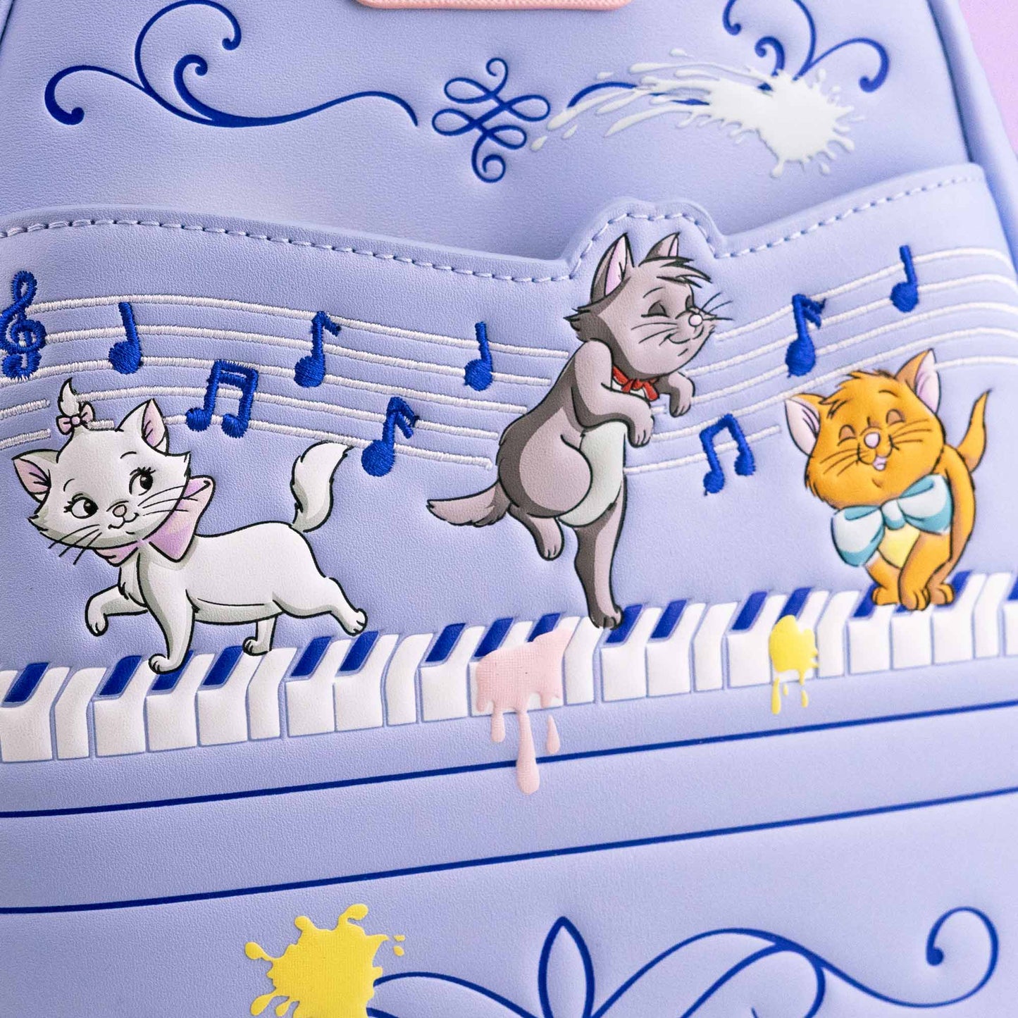 Loungefly x Disney The Aristocats Kittens Piano Paint Scene Mini Backpack - GeekCore