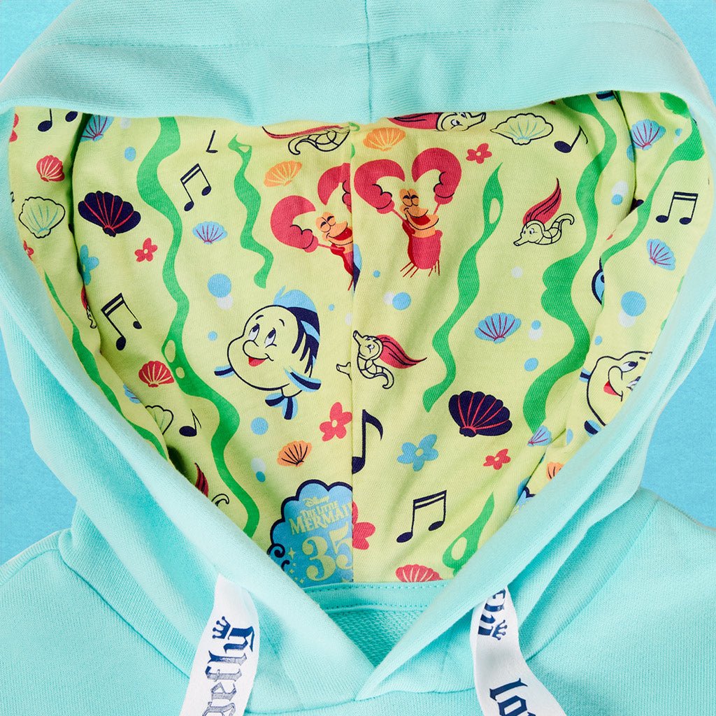 Loungefly x Disney The Little Mermaid Ariel and Flounder Unisex Hoodie - GeekCore