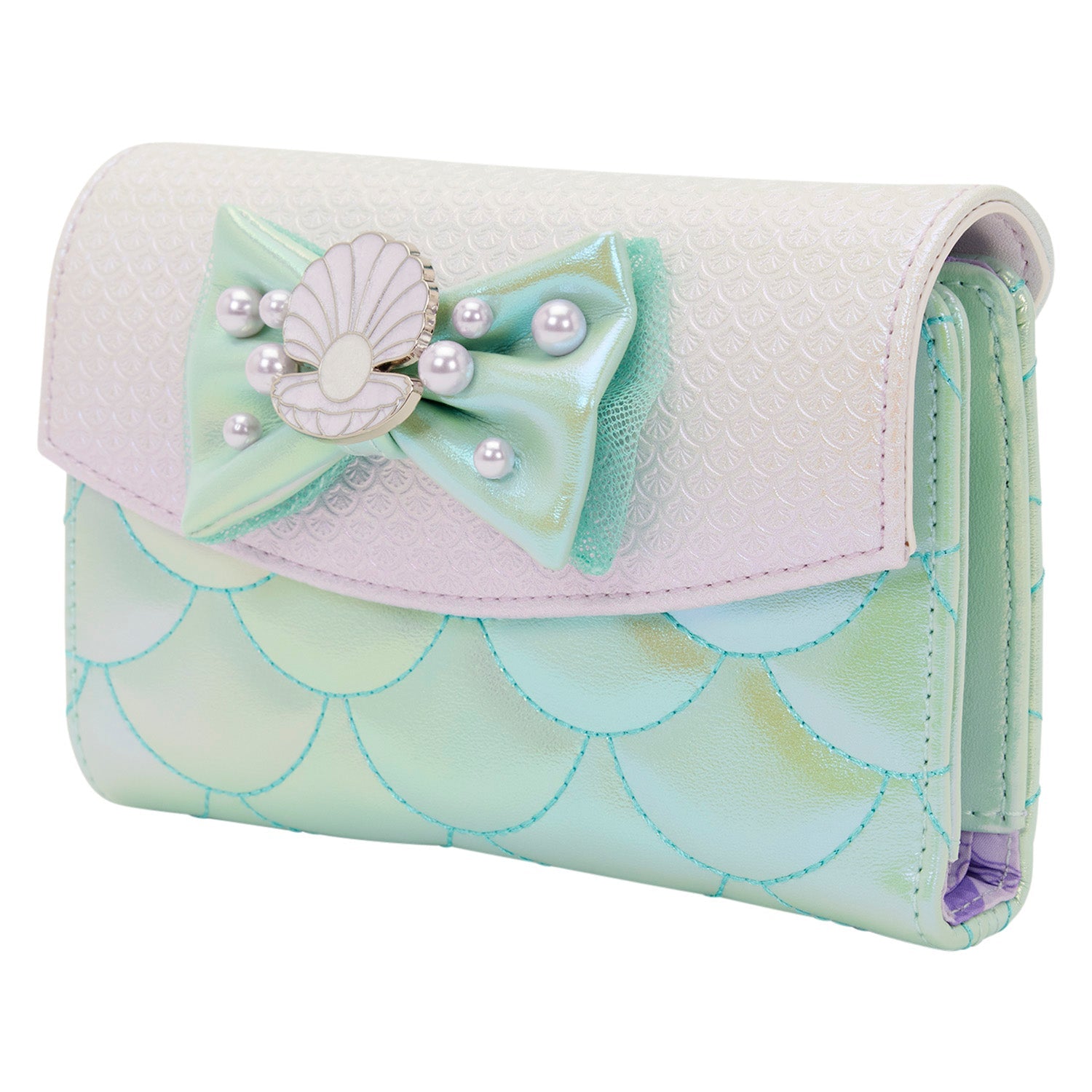 Loungefly x Disney The Little Mermaid Iridescent Pearl Flap Wallet - GeekCore