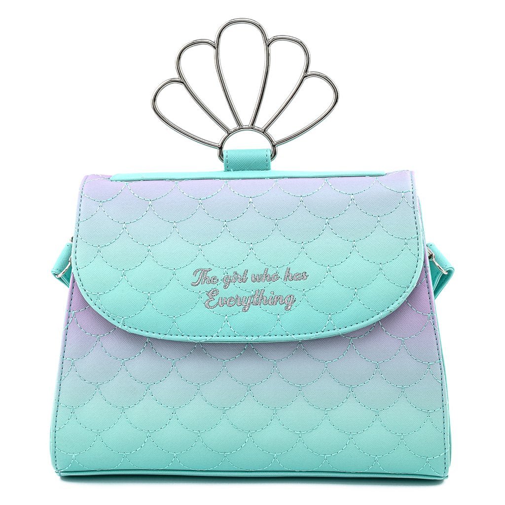 Little Mermaid Ombre Scales Zip Around Wallet With Fork Clasp - 5x4 Inch Disney Accessory
