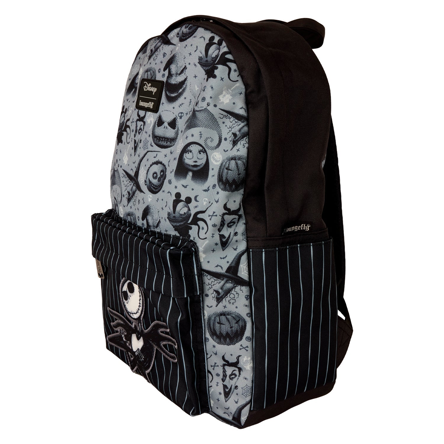 Loungefly x Disney The Nightmare Before Christmas Monochrome Nylon Full - Size Backpack - GeekCore