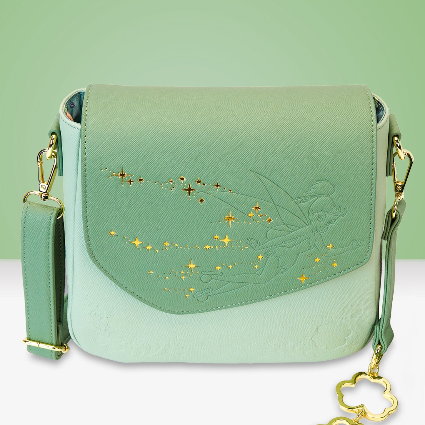 Loungefly x Disney Tinker Bell Four - Leaf Clover Crossbody Bag - GeekCore