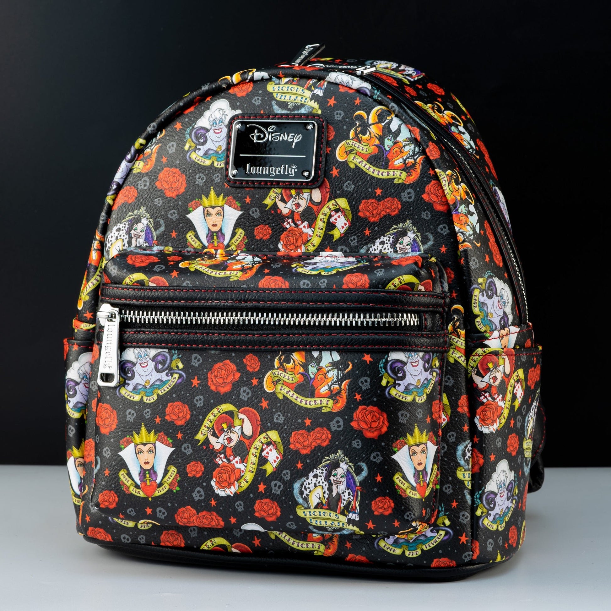 disney tattoo mini backpack Loungefly x Disney Villains Black Tattoo All Over Print Mini Backpack – GeekCore