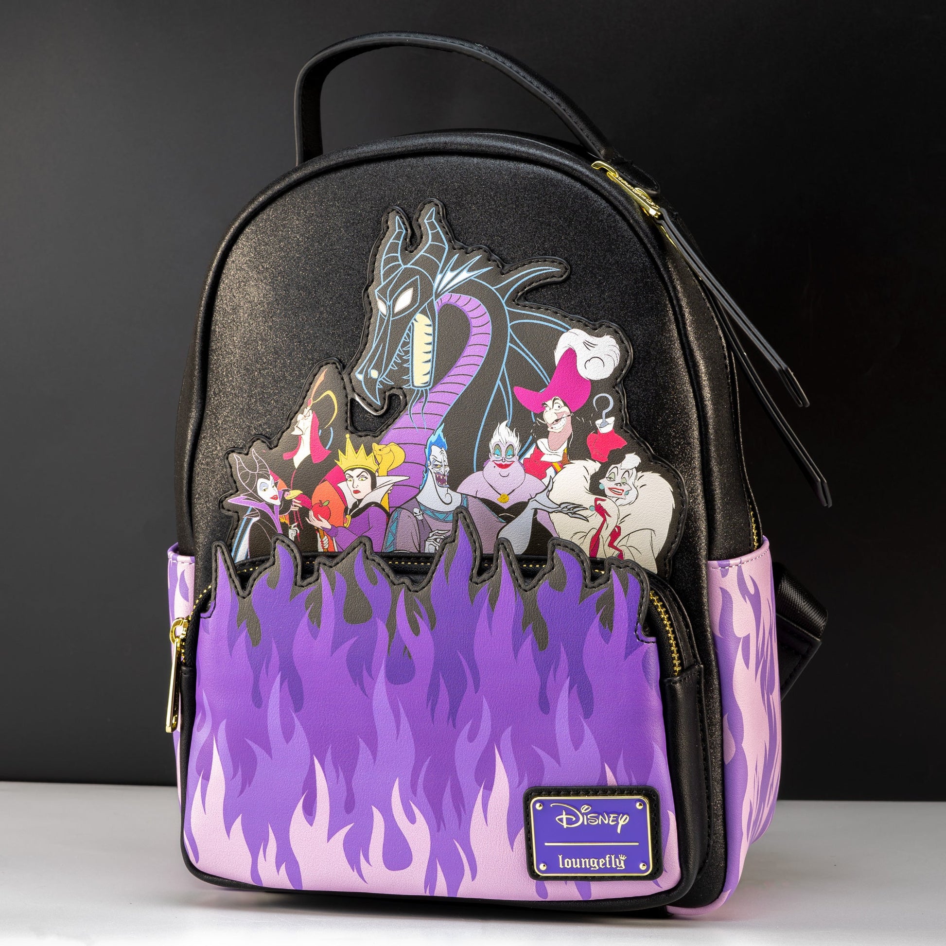 flame mini backpack Loungefly x Disney Villains Purple Flame Mini Backpack – GeekCore