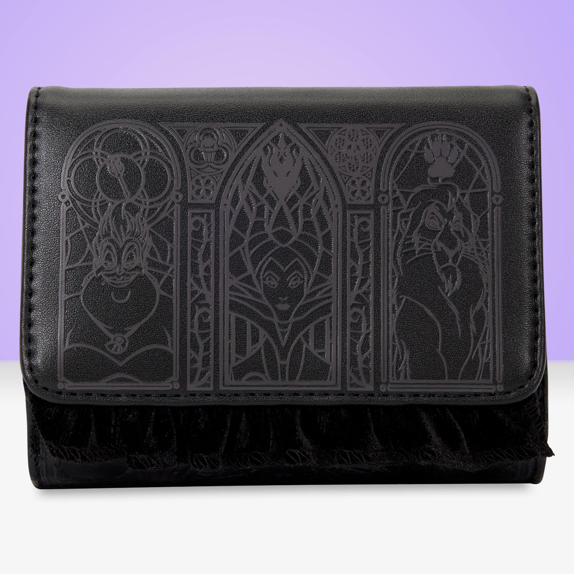Loungefly x Disney Villains Stained Glass Tri - Fold Wallet - GeekCore