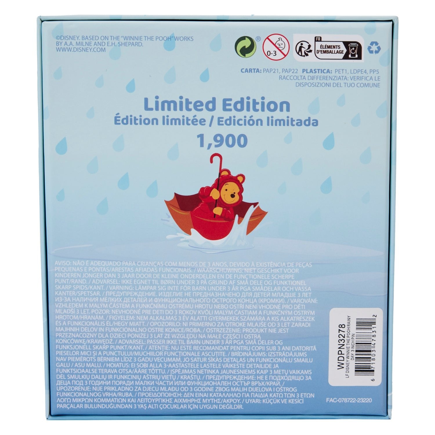 Loungefly x Disney Winnie The Pooh and Friends Rainy Day 3 Inch Sliding Pin - GeekCore