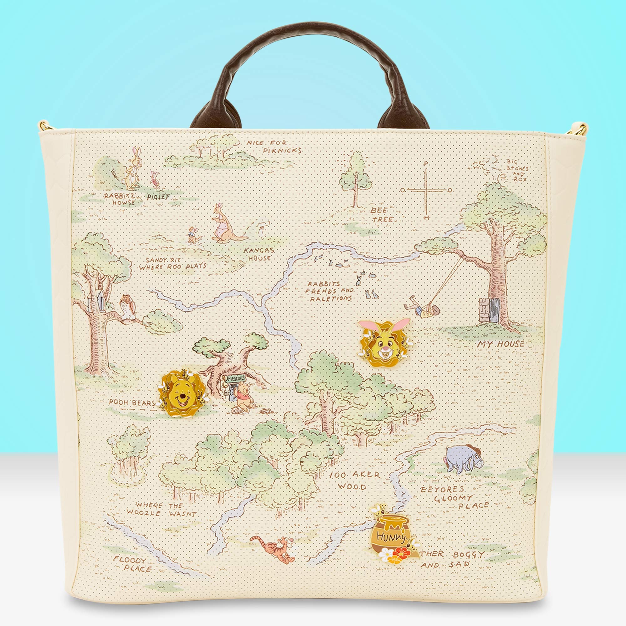 Loungefly x Disney Winnie The Pooh Hundred Acre Wood Tote Bag - GeekCore
