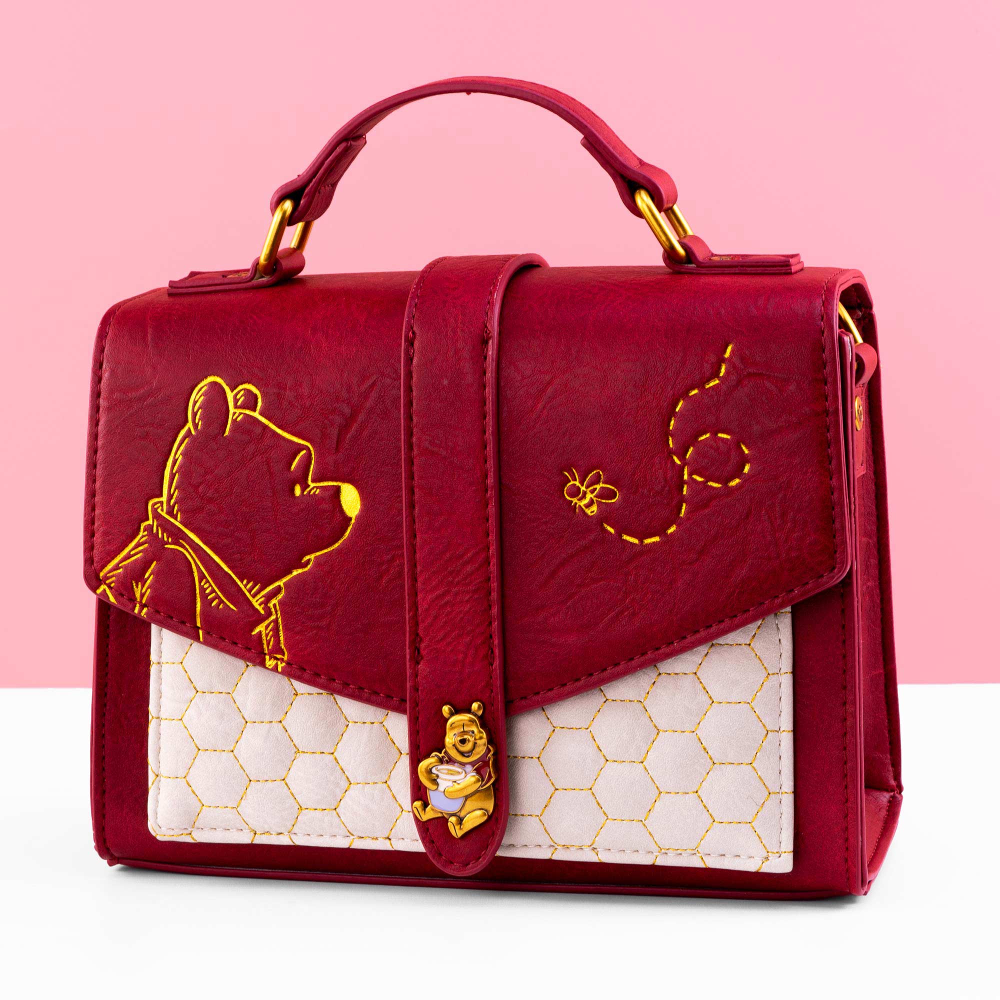 Loungefly x Disney Winnie the Pooh Minimalist Honeycomb Quilted Handbag - GeekCore