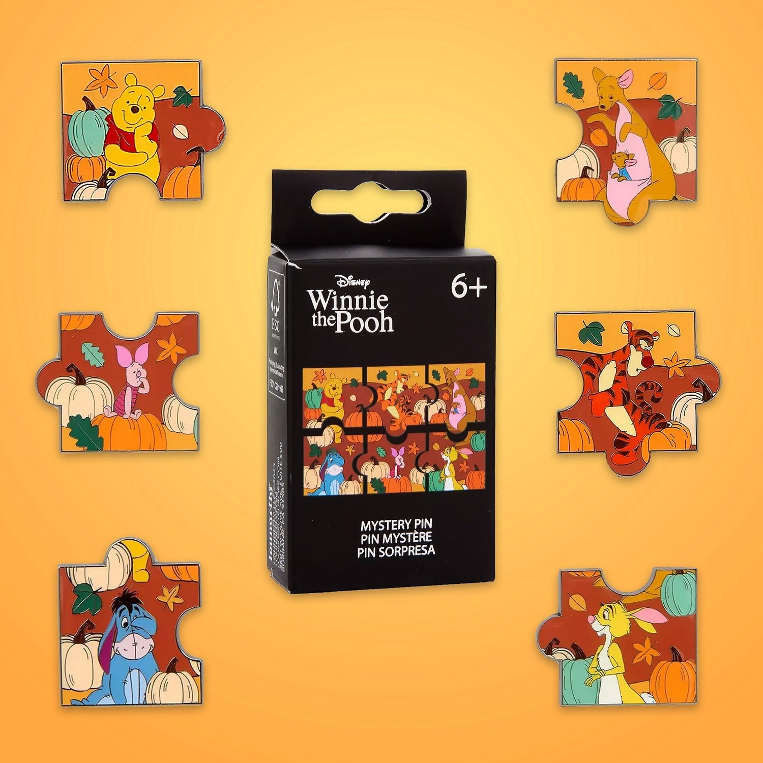 Loungefly x Disney Winnie the Pooh Pumpkin Patch Puzzle Blind Box Mystery Pin - GeekCore