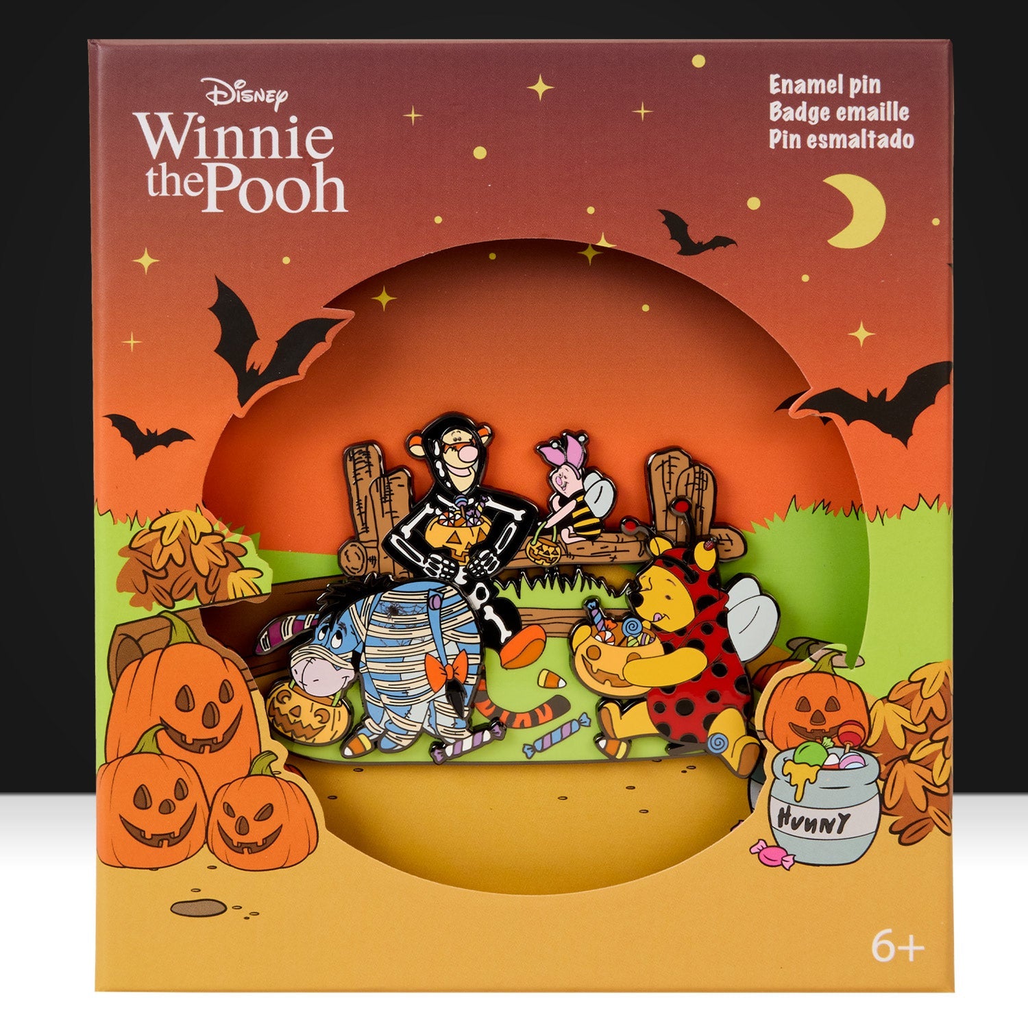 Loungefly x Disney Winnie the Pooh Trick Or Treat Moving 3" Collector Box Pin - GeekCore