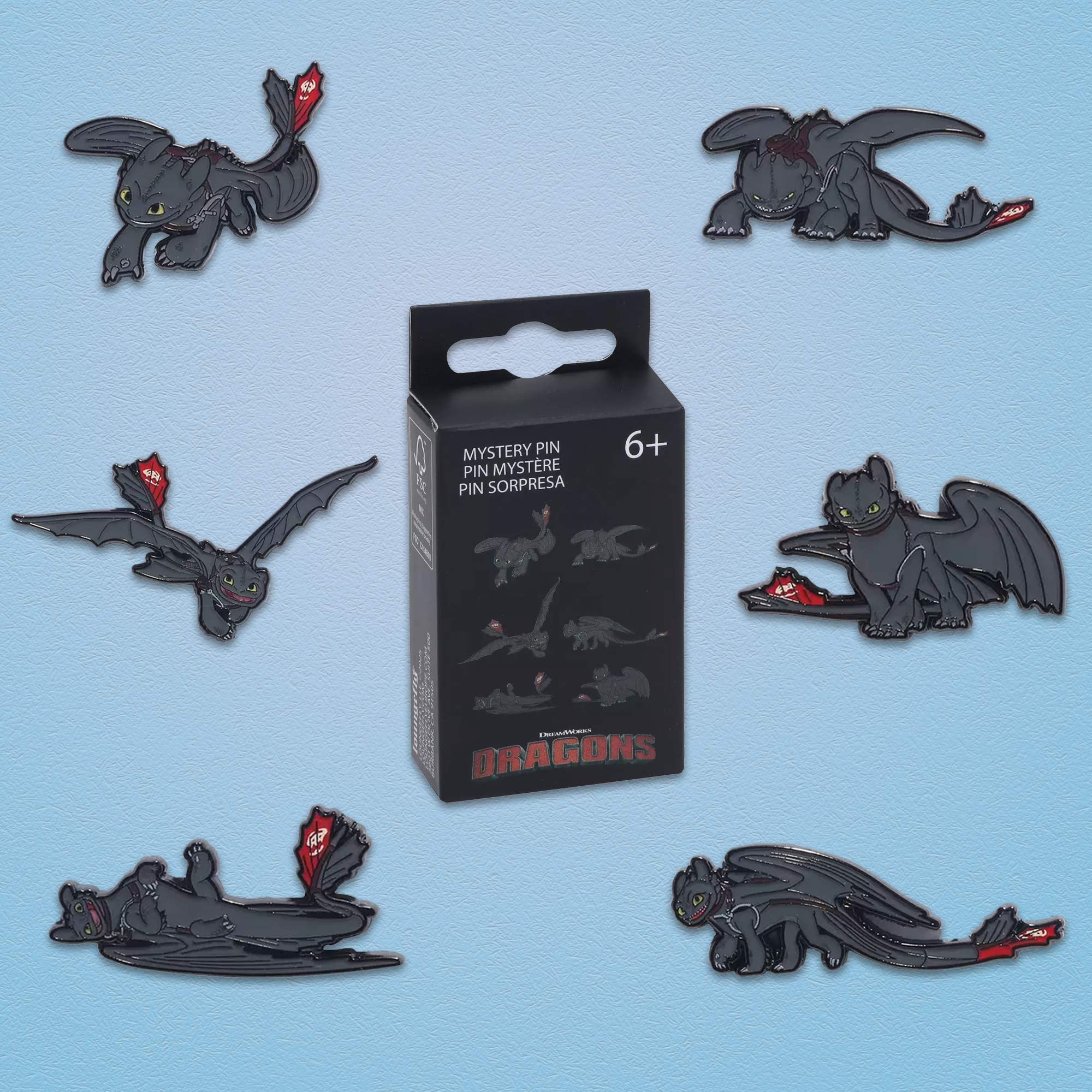 Loungefly x Dreamworks How To Train Your Dragon Toothless Poses Blind Box Mystery Pin - GeekCore