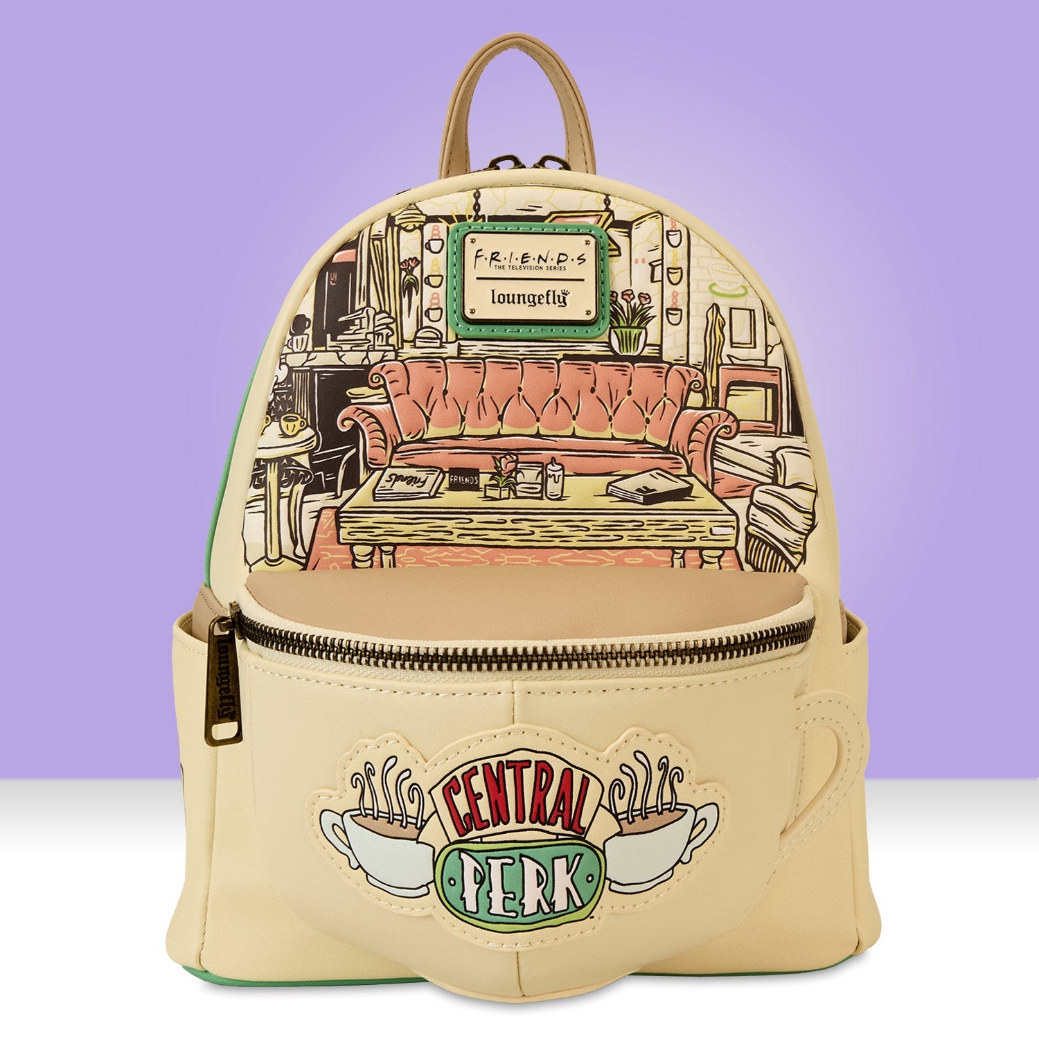 friends tv show mini backpack Front Door Mini-Backpack The main zipper pocket opens up to store things like your wallet phones Funko Loungefly Tv Show: Friends